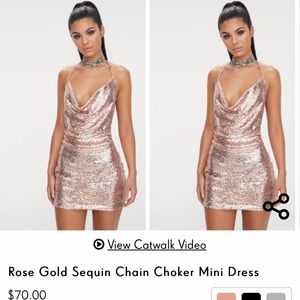 Rose Gold choker dress- brand new with tags
